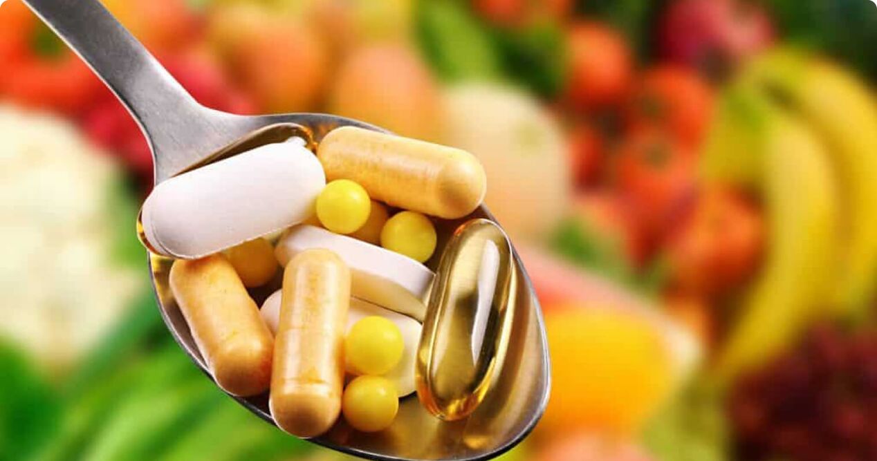 Vitamins in tablets to improve potency